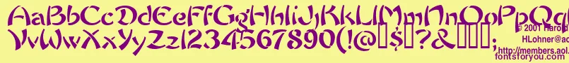 ChowFun Font – Purple Fonts on Yellow Background