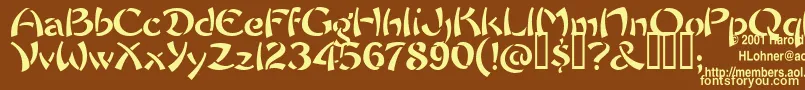 ChowFun Font – Yellow Fonts on Brown Background