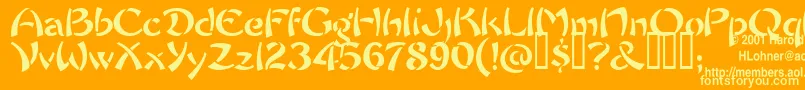 フォントChowFun – オレンジの背景に黄色の文字
