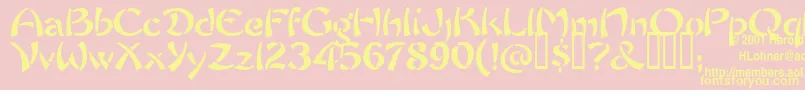 ChowFun Font – Yellow Fonts on Pink Background