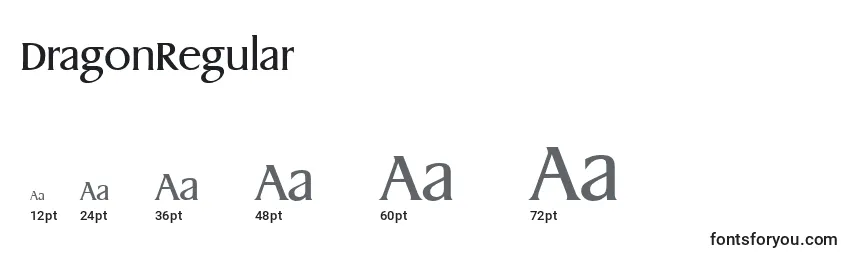 DragonRegular Font Sizes