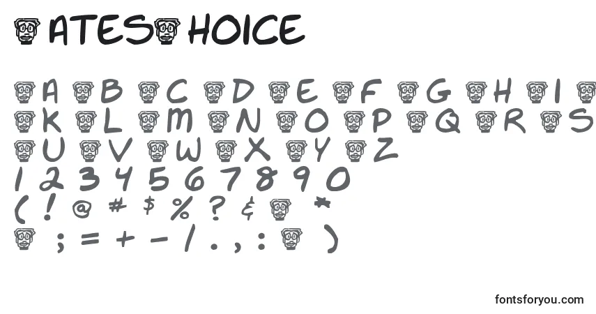 Czcionka NatesChoice – alfabet, cyfry, specjalne znaki