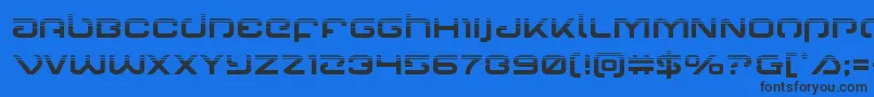 Gunrunnerhalf-Schriftart – Schwarze Schriften auf blauem Hintergrund