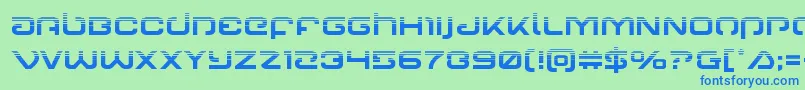 Gunrunnerhalf Font – Blue Fonts on Green Background