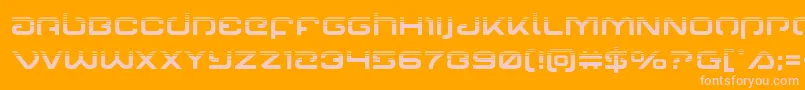 Gunrunnerhalf-Schriftart – Rosa Schriften auf orangefarbenem Hintergrund