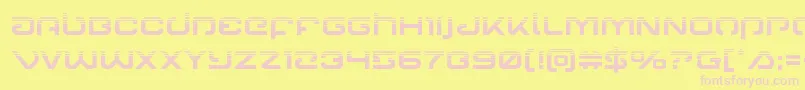 Gunrunnerhalf-Schriftart – Rosa Schriften auf gelbem Hintergrund