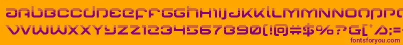 Gunrunnerhalf Font – Purple Fonts on Orange Background