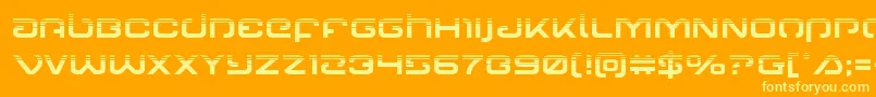 Gunrunnerhalf-Schriftart – Gelbe Schriften auf orangefarbenem Hintergrund