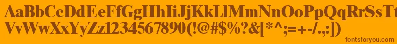 フォントGrecoBlackSsiExtraBold – オレンジの背景に茶色のフォント