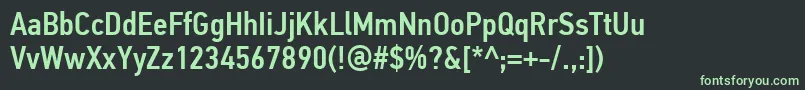 フォントPfdintextcondproMedium – 黒い背景に緑の文字