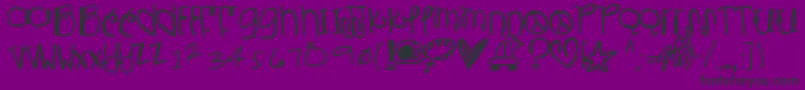フォントIsbestestwithyou – 紫の背景に黒い文字