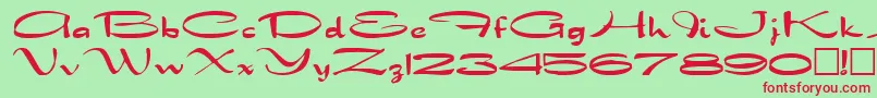 DorosiaRegular Font – Red Fonts on Green Background