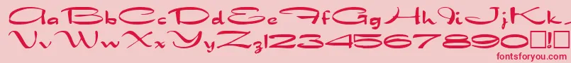 Fonte DorosiaRegular – fontes vermelhas em um fundo rosa