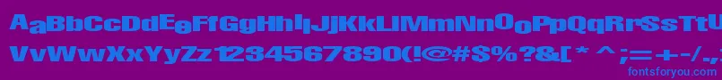 Babymaker35RegularTtext-Schriftart – Blaue Schriften auf violettem Hintergrund