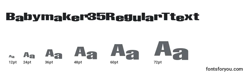 Размеры шрифта Babymaker35RegularTtext