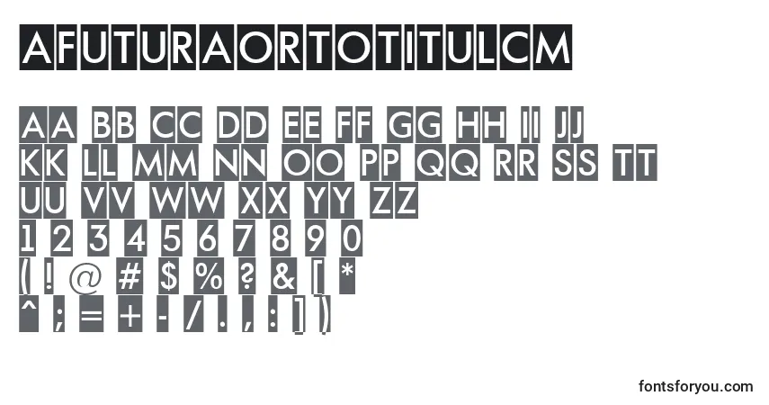 A fonte AFuturaortotitulcm – alfabeto, números, caracteres especiais
