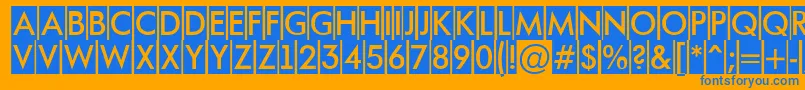 フォントAFuturaortotitulcm – オレンジの背景に青い文字