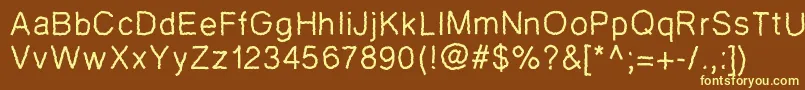 Pwzigzagfontフォントについての詳細 フォントPwzigzagfont – 黄色のフォント、茶色の背景