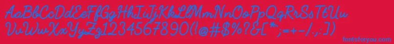 FabfeltscriptBold Font – Blue Fonts on Red Background