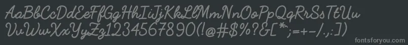 フォントFabfeltscriptBold – 黒い背景に灰色の文字
