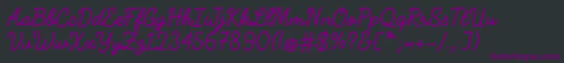 Czcionka FabfeltscriptBold – fioletowe czcionki na czarnym tle