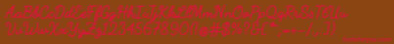 FabfeltscriptBold Font – Red Fonts on Brown Background