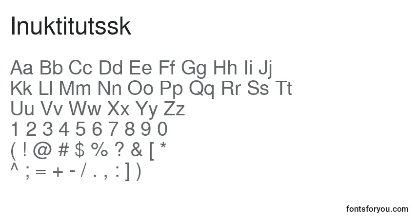 A fonte Inuktitutssk – alfabeto, números, caracteres especiais