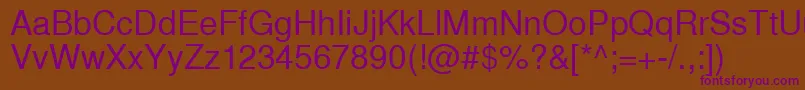 Inuktitutssk Font – Purple Fonts on Brown Background