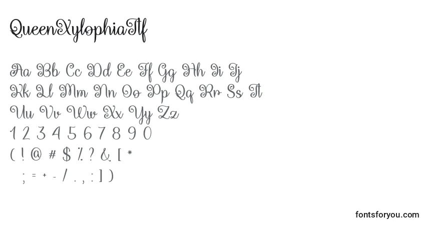 Шрифт QueenXylophiaTtf – алфавит, цифры, специальные символы