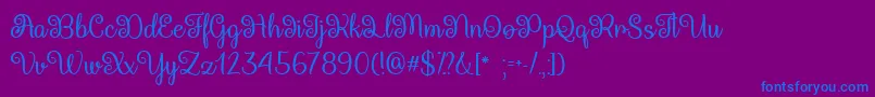 QueenXylophiaTtf Font – Blue Fonts on Purple Background