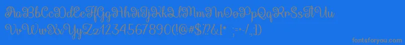 フォントQueenXylophiaTtf – 青い背景に灰色の文字