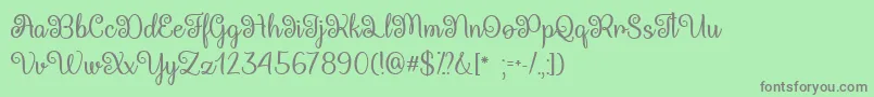 QueenXylophiaTtf Font – Gray Fonts on Green Background