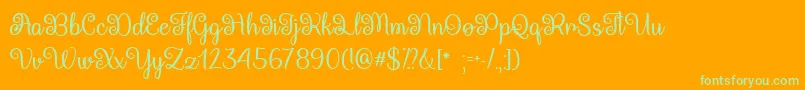 QueenXylophiaTtf Font – Green Fonts on Orange Background