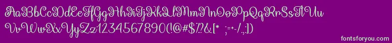 QueenXylophiaTtf Font – Green Fonts on Purple Background