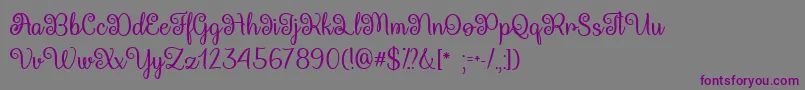 QueenXylophiaTtf Font – Purple Fonts on Gray Background