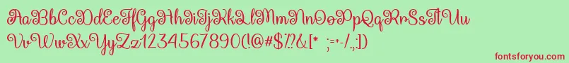 QueenXylophiaTtf Font – Red Fonts on Green Background