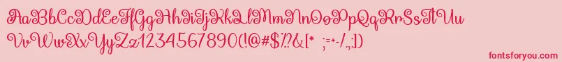 QueenXylophiaTtf-Schriftart – Rote Schriften auf rosa Hintergrund