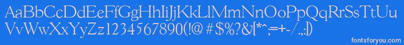GascogneserialXlightRegular Font – Pink Fonts on Blue Background