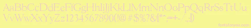 GascogneserialXlightRegular Font – Pink Fonts on Yellow Background