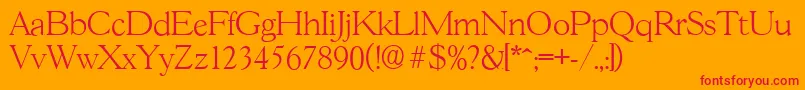 GascogneserialXlightRegular Font – Red Fonts on Orange Background