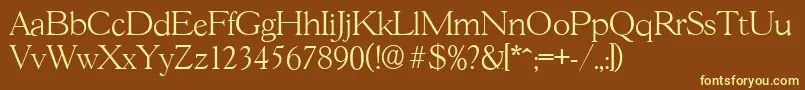 GascogneserialXlightRegular Font – Yellow Fonts on Brown Background