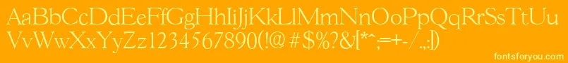 GascogneserialXlightRegular Font – Yellow Fonts on Orange Background