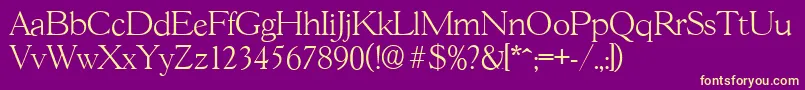 GascogneserialXlightRegular Font – Yellow Fonts on Purple Background