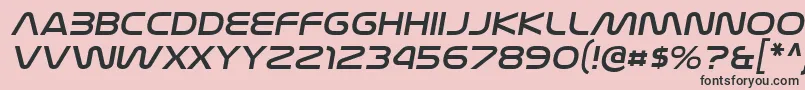 フォントNasalizationexItalic – ピンクの背景に黒い文字