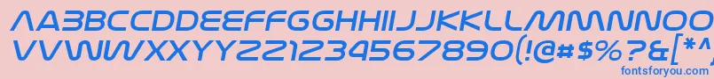 NasalizationexItalic-fontti – siniset fontit vaaleanpunaisella taustalla
