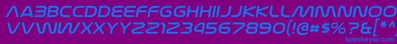 フォントNasalizationexItalic – 紫色の背景に青い文字
