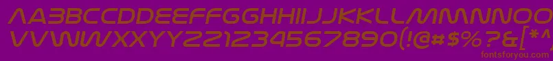 フォントNasalizationexItalic – 紫色の背景に茶色のフォント