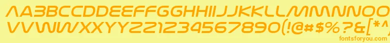 NasalizationexItalic Font – Orange Fonts on Yellow Background