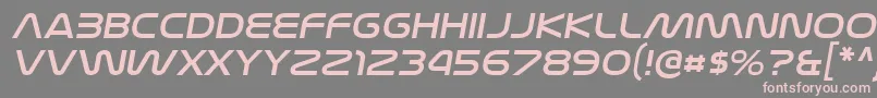 フォントNasalizationexItalic – 灰色の背景にピンクのフォント