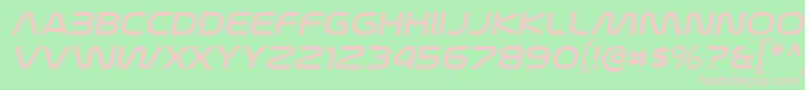 NasalizationexItalic-fontti – vaaleanpunaiset fontit vihreällä taustalla